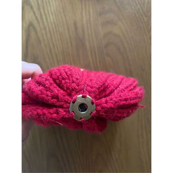 Furtalk red ribbed knit beanie hat - Picture 3 of 3